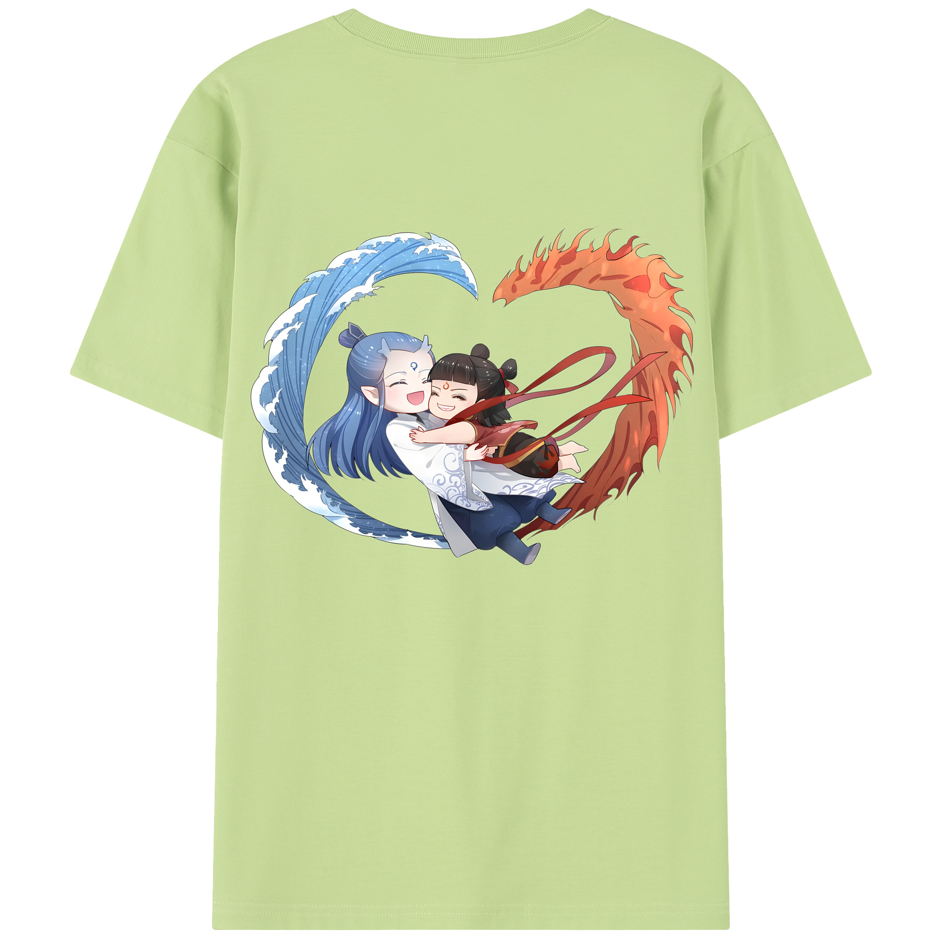 （画像用） Ne Zha 2 ナタ 魔童の大暴れ 綿100％半袖Tシャツ（背面プリント）